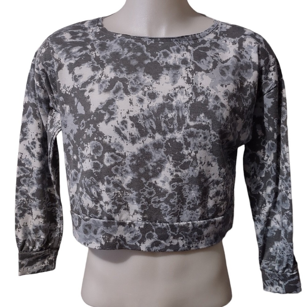 Jenni Intimates Sweatshirt S Women Tie Dye Cropped Grunge Cozy Sleepwear Bold